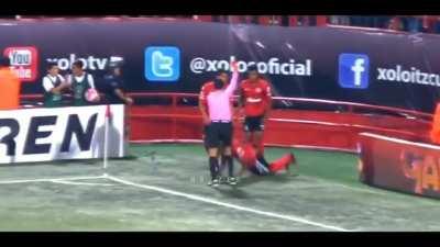 HMB while I do the worm while my teammate gets a red card for celebrating a goal