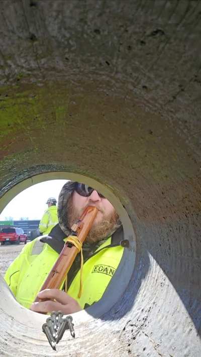 Piping in a pipe on a jobsite