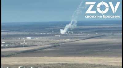 HIMARS launch is spotted by a Russian drone, counter battery fire arrives seemingly way too late and inaccurately too