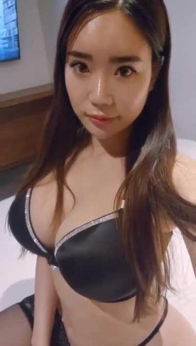 Selfie video that is focused on boob