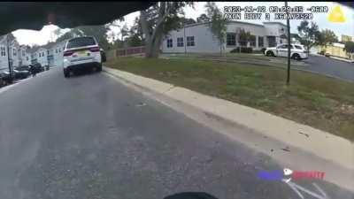 cop mistakes an acorn falling on the roof of his patrol vehicle for a gunshot, reacts accordingly