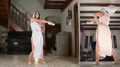 Can't get you out of my head has such a sensual dance, and the iconic dress makes it even better