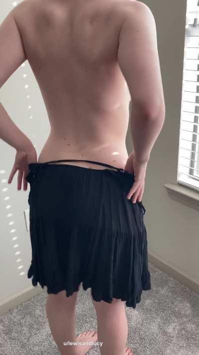 Your POV of me stripping out of a dress to show my body