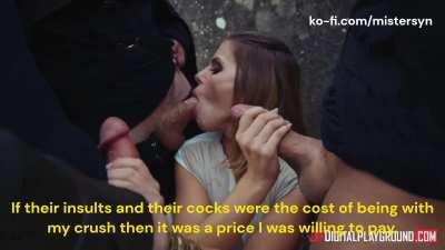 A sissy does anything to be with her crush.