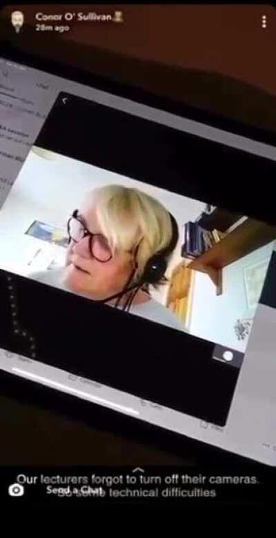 College lecturers forget to turn off microphones and their students get to hear them talking shite about their presentations