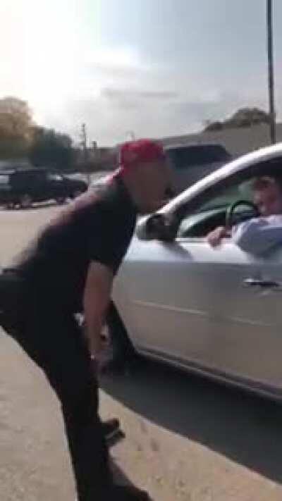 Trump Supporter Confronts 16 Year Old Kid After Rally - Dixon, Illinois