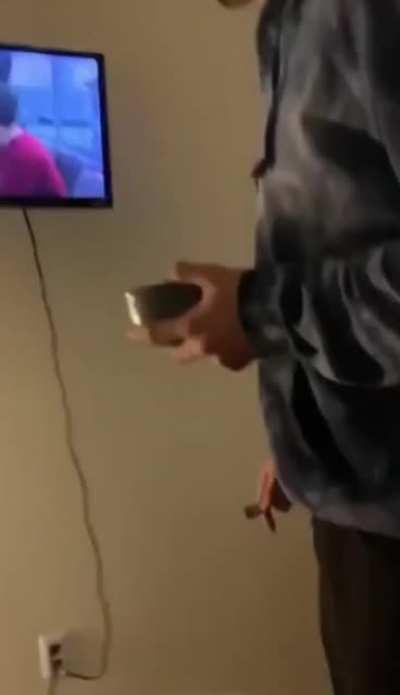 To put the broken TV out of its misery