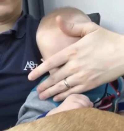 Dad has magical sleepy hands