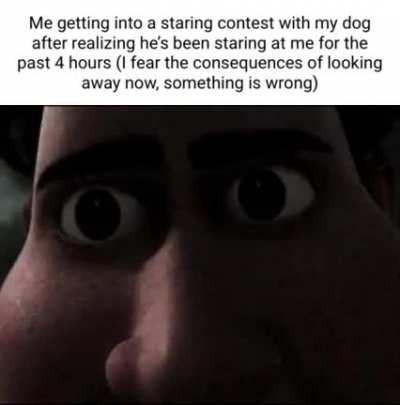 Blursed staring contest