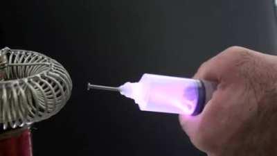 Sucking electricity with a syringe