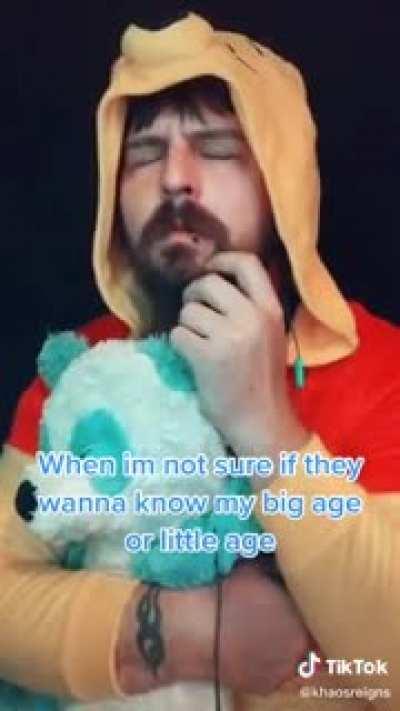 Just use the little age, it's your mental age after all