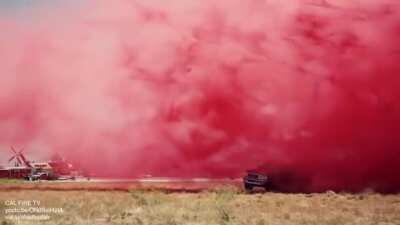 Force of water dropping from a firefighting plane