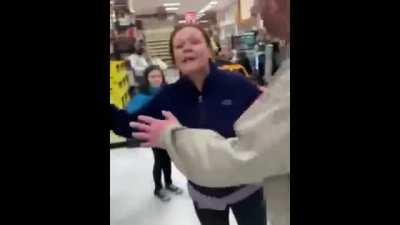woman shouts racist comments and kicks off