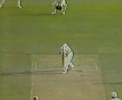 Danny Morrison's forward defence with the helmet