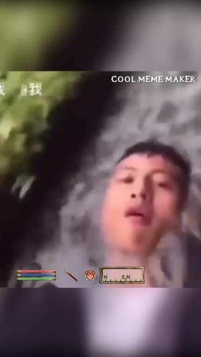 Oblivion NPC doing something in the river