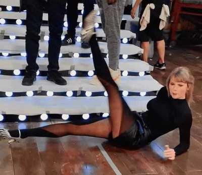 Can you cum while Taylor kicks your balls?