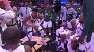 [Highlight] Giannis letting his teammates hear it during the time out