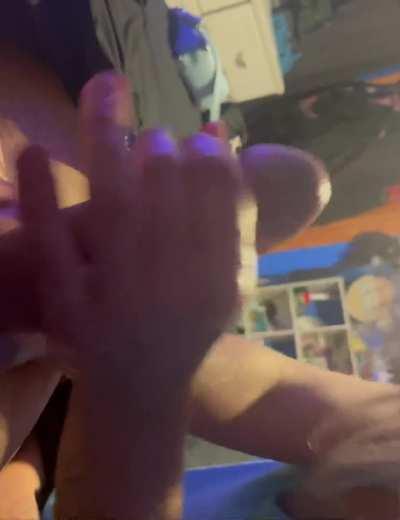 MASSIVE cock handjob