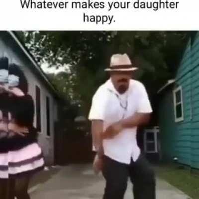 Dad The Main Character dances with his daughter