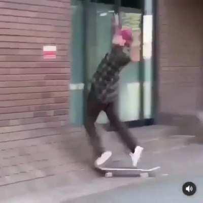 To skateboard up the wall