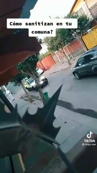 Cazacovid sanitizando en la comuna de San Bernardo @mayo.mai