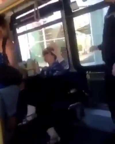 Lady gets dropped after spitting in someone's face