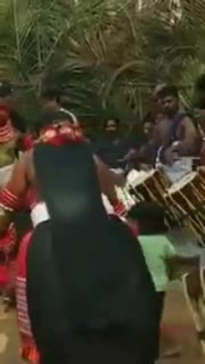 Kid with smol chenda joins the big leagues (from r/Kerala)