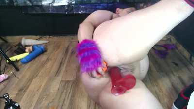 both holes filled to the brim. fuck... this was a fun day 