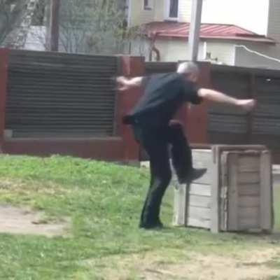 He has a black belt in Crackhead Kung Fu