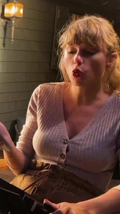 I want her to suck my cock in this position and the way she bobs her head and opens her mouth. I want my cum to overflow her mouth and drip down to her tits.