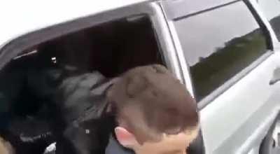 He was pulled over by the Russian traffic police