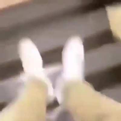 When you're looting and hear tile crunch in the bathroom