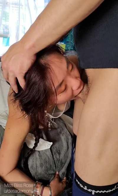 ASIAN BABE THROATS DICK