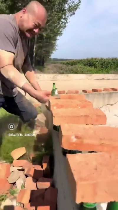 This man wasted a lot of building materials with inflation going on