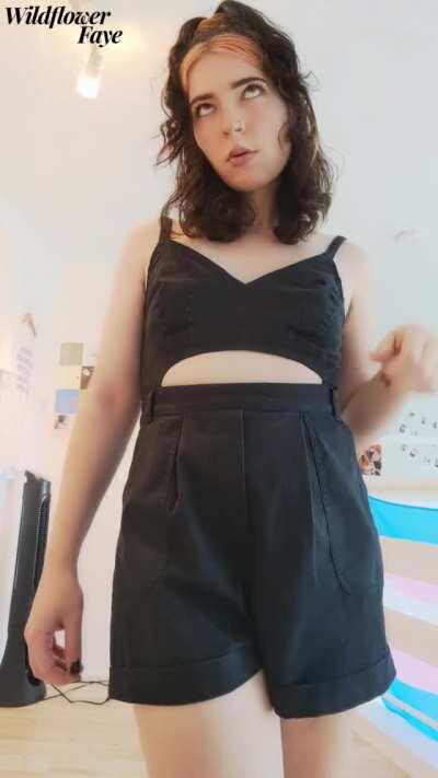 I'm a simple girl: I catch a guy looking at my bulge and I just have to tease him😘