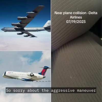 Delta Flight 3788's Narrow Escape: Pilot's Quick Thinking and Audibly Shaken Explanation Avert Mid-Air Collision with B-52 Bomber