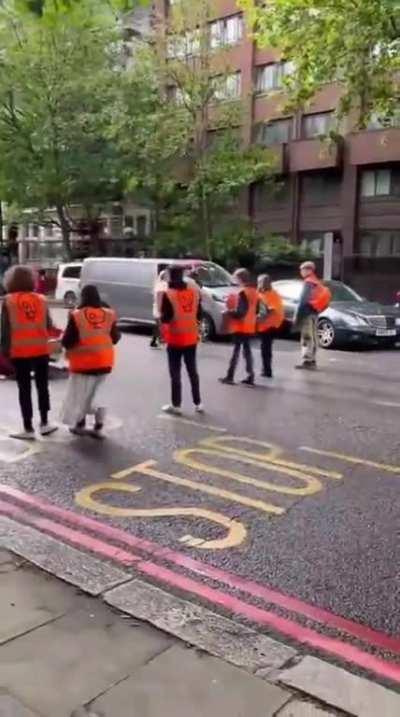 Man attacks one of the just stop oil protesters