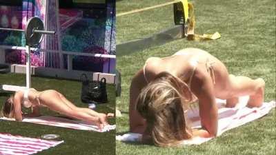 Alyssa BB24 working out in bikini 7/17