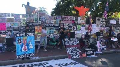 In front of the White House right now.
