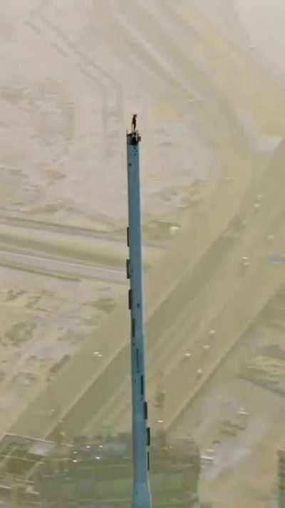 Standing on the tallest man made structure