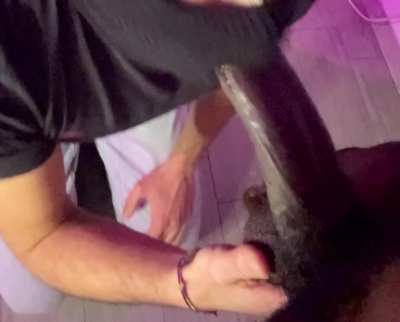 Sucking my roommate's bbc off because he's had a stressing day 