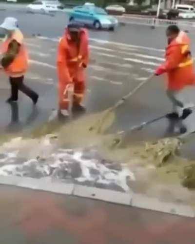 Sweeping water