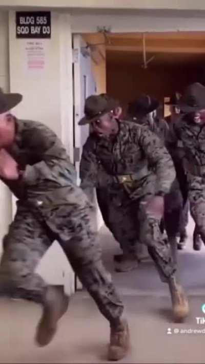 USMC Drill Instructors coming in to meet new recruits, this looks very memeable