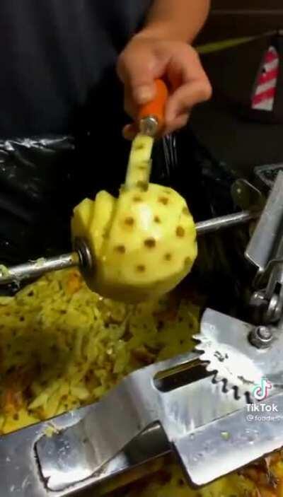 A tool to peel pineapples