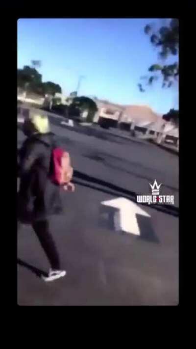 Dudes car was broken into and his cards were stolen. He catches the slowest thief ever and gets his stuff back.