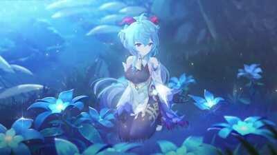 Made this quick loop for my own use in Wallpaper Engine from the new Ganyu teaser :)