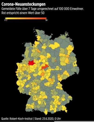 Corona-Neuansteckungen (Inzidenz) nach Landkreisen [Zeitreihe]