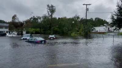 Our car during Hurricane Ian
