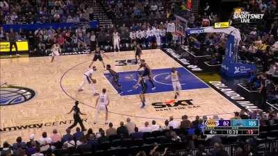 [Highlight] Jonathan Isaac blocks Lebron, gets a great contest on AD, then the Magic take it the other way for Wagner-to-Wagner alley-oop