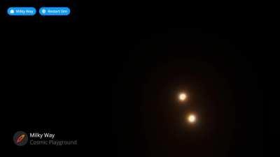 Roche Lobe in a close binary system - an astrophysical simulation on a mobile phone! (Credit: Milky Way app)